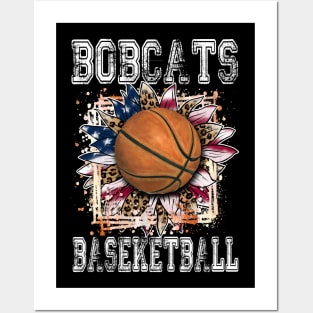 American Flag Personalized Bobcats Proud Name Basketball Posters and Art